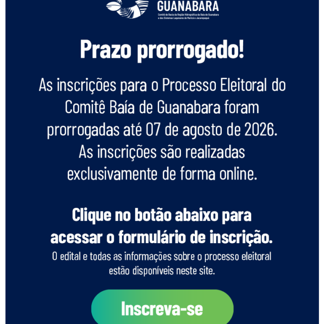 Inscrições para o processo eleitoral do CBH-BG estão abertas